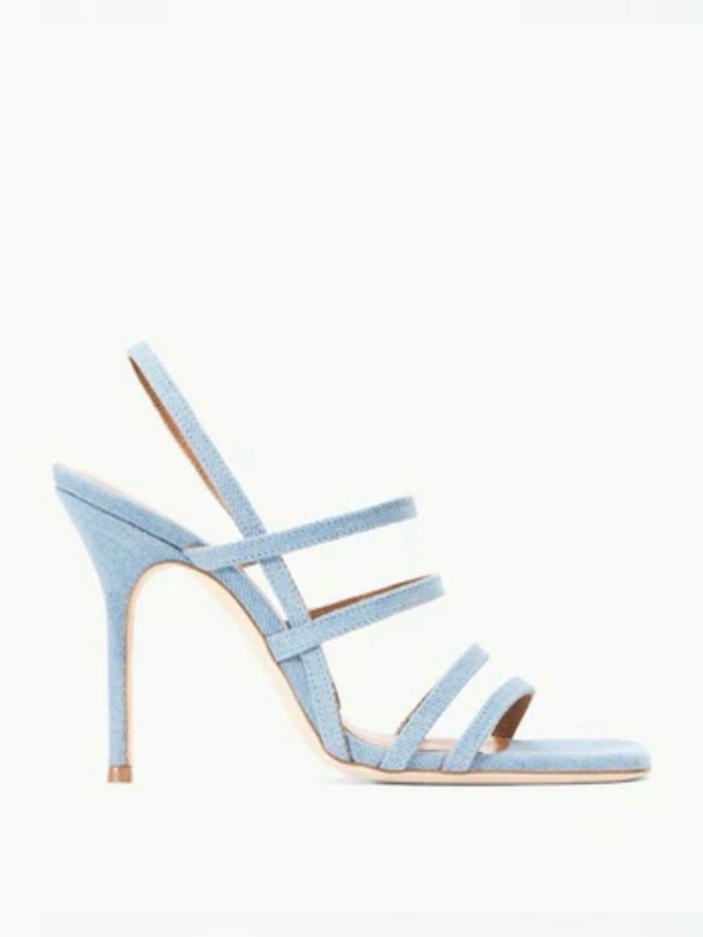 STAUD Anise Denim Strappy Sandals